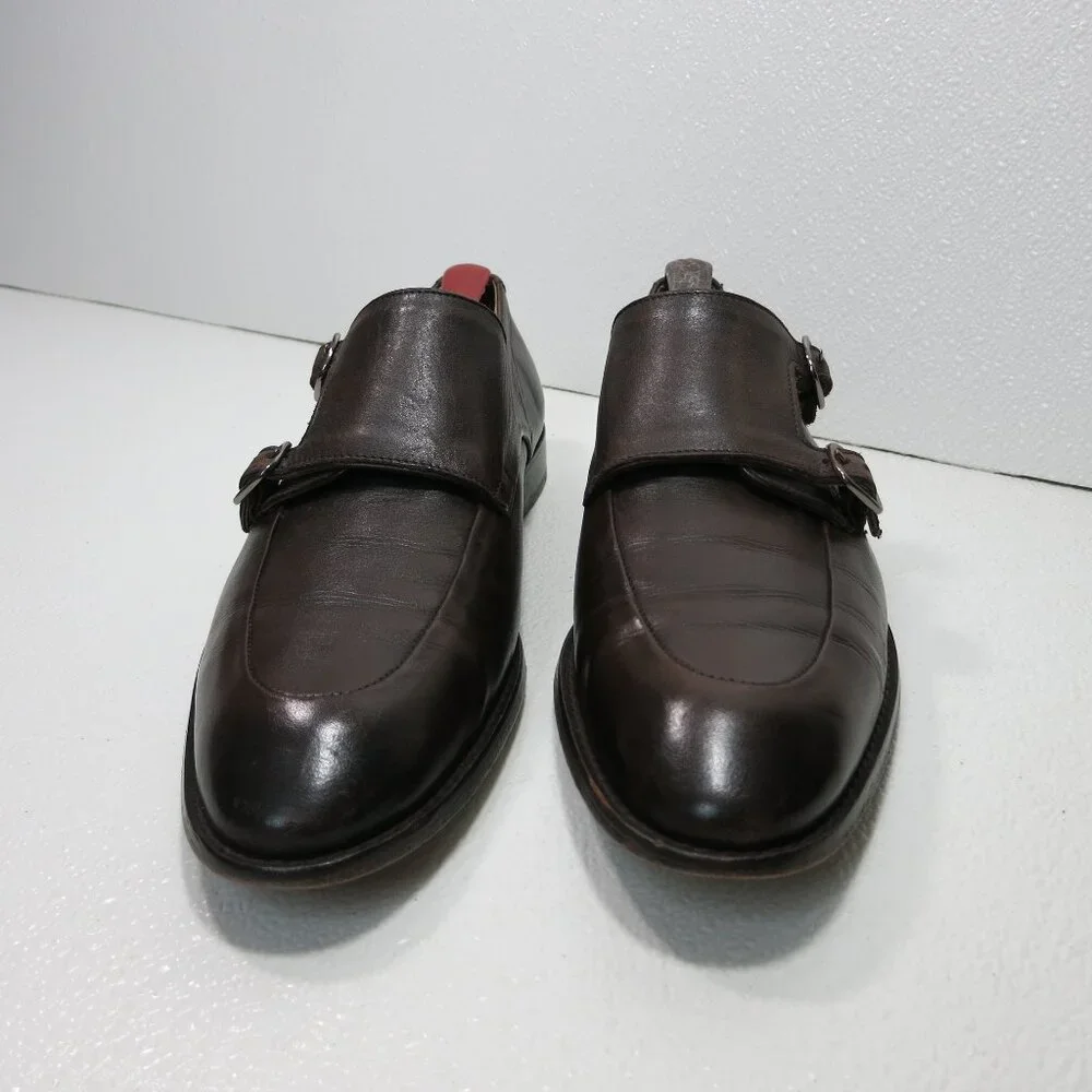 3D M Lifestyles 8 Monk Strap Oil Tanned Leather Oxfords Shoes Mens sz US 9